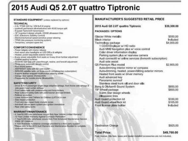 Audi Q5 2015 $29500.00 incacar.com